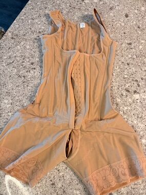 Nude Shapewear Bodysuit with Lace Trim In Size XS